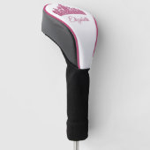 Benutzerdefinierter Name und hübsche rosa Krone Golf Headcover (angewinkelt)