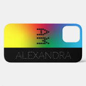 Benutzerdefinierter Name und Monogramm auf Regenbo Case-Mate iPhone Hülle (Rückseite (Horizontal))