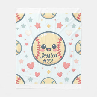 Benutzerdefinierter Name und Nummer-Softball-Throw Fleecedecke