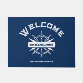 Benutzerdefinierter Name und Text Nautical Fußmatte