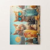 Benutzerdefinierter Name Urlaub Katze Puzzle (Vertikal)