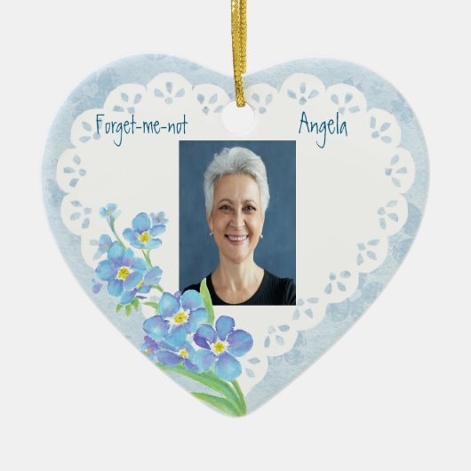 Benutzerdefinierter Name Vergessen Sie die Blume d Keramik Ornament (Vorne)