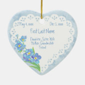 Benutzerdefinierter Name Vergessen Sie die Blume d Keramik Ornament (Hinten)