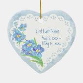 Benutzerdefinierter Name Vergessen Sie die Blume d Keramik Ornament (Hinten)