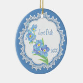 Benutzerdefinierter Name Vergessen Sie die Blume d Keramik Ornament (Rechts)