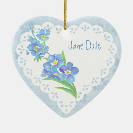 Benutzerdefinierter Name Vergessen Sie die Blume d Keramikornament (Hinten)