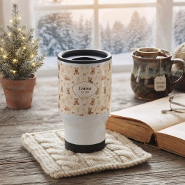 Benutzerdefinierter Name Vintage Cozy Cottagecore Reisebecher