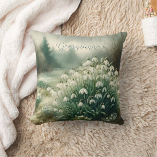 Benutzerdefinierter Name Vintage-Wasserfarbe Flora Kissen