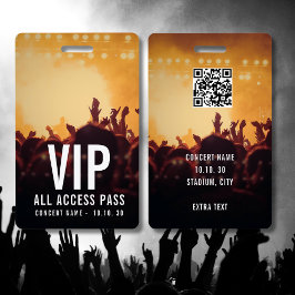 Benutzerdefinierter Name VIP All Access Pass Konze Ausweis