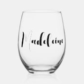 Benutzerdefinierter Name von Bridesmaid Whimsiksch Weinglas Ohne Stiel (Vorderseite)