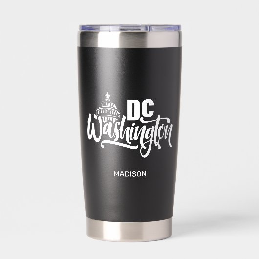 Benutzerdefinierter Name Washington DC Thermobecher (Vorderseite)