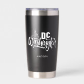 Benutzerdefinierter Name Washington DC Thermobecher (Rückseite)