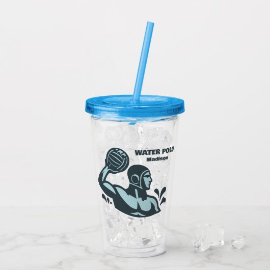 Benutzerdefinierter Name Wasserball Acryltrinkbecher (Rückseite Ice)