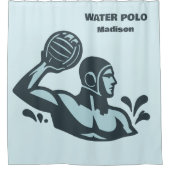 Benutzerdefinierter Name Wasserball Duschvorhang (Vorderseite)