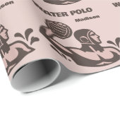 Benutzerdefinierter Name Wasserball Geschenkpapier (Rolleneckpunkt)