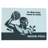 Benutzerdefinierter Name Wasserball Große Geschenktüte (Rückseite)