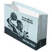 Benutzerdefinierter Name Wasserball Große Geschenktüte (Vorderseite Schrägansicht)