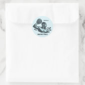 Benutzerdefinierter Name Wasserball Runder Aufkleber (Tasche)