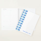 Benutzerdefinierter Name Wasserfarbe Blau Floral Planer (Anzeige)