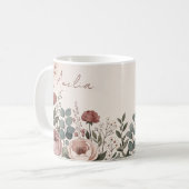 Benutzerdefinierter Name Wasserfarbe Pfingstrose B Kaffeetasse (Vorderseite Links)