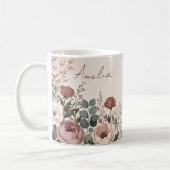 Benutzerdefinierter Name Wasserfarbe Pfingstrose B Kaffeetasse (Links)