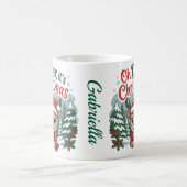 Benutzerdefinierter Name Weihnachtshirsch Kaffeetasse (Mittel)
