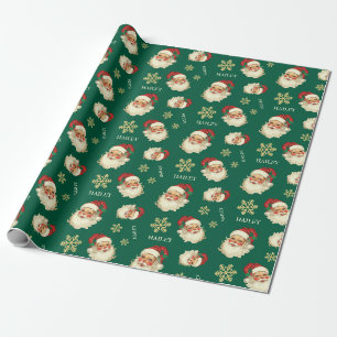 Benutzerdefinierter Name Weihnachtsmann Gesicht We Geschenkpapier