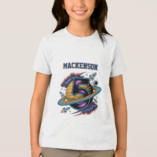 Benutzerdefinierter Name Weltraum 5 Geburtstagsfei Tri-Blend Shirt