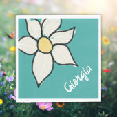 Benutzerdefinierter Name Whimsical Daisy Floral Ba Serviette