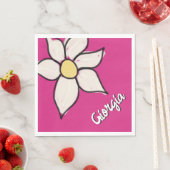 Benutzerdefinierter Name Whimsical Daisy Floral Ba Serviette (Beispiel)