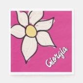 Benutzerdefinierter Name Whimsical Daisy Floral Ba Serviette (Vorderseite)