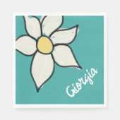 Benutzerdefinierter Name Whimsical Daisy Floral Ba Serviette (Vorderseite)