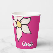 Benutzerdefinierter Name Whimsical Gänseblümchen F Pappbecher (Vorderseite)