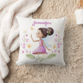 Benutzerdefinierter Name Whimsical Nursery Fairy K Kissen (Decke)