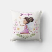Benutzerdefinierter Name Whimsical Nursery Fairy K Kissen (Vorderseite)