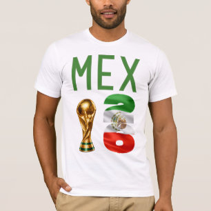 Benutzerdefinierter Name Zahl Mexiko 2026 Weltmeis T-Shirt