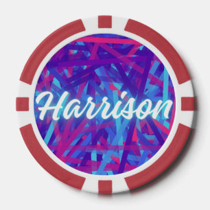 Benutzerdefinierter Namensaufkleber – Harrison – P Pokerchips
