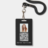 Benutzerdefinierter Namensfoto-QR-Code Geburtstags Ausweis (Rückseite mit Lanyard)