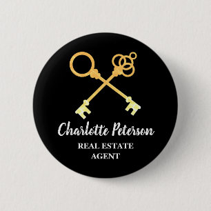 Benutzerdefinierter Namensschild Real Estate Agent Button