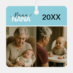 Benutzerdefinierter Nana-Foto-Schmuck mit Jahr und Ornament Aus Metall