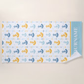 Benutzerdefinierter Nautikanker Bad Ozean Strandtuch (Vorderseite)