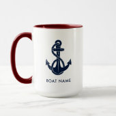 Benutzerdefinierter nautischer Anker Bootname Tasse (Links)