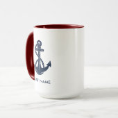 Benutzerdefinierter nautischer Anker Bootname Tasse (Vorderseite Links)