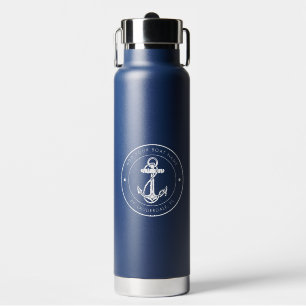 Benutzerdefinierter nautischer Anker Bootsname Trinkflasche