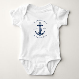 Benutzerdefinierter nautischer Anker Familienkreuz Baby Strampler