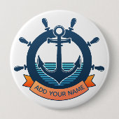 Benutzerdefinierter nautischer Anker und Urlaub fü Button (Vorderseite)