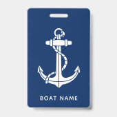 Benutzerdefinierter nautischer Bootsanker Ausweis (Rückseite)