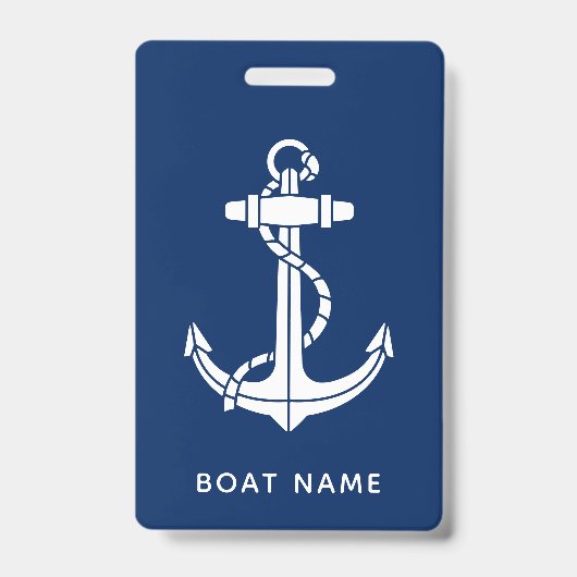 Benutzerdefinierter nautischer Bootsanker Ausweis (Vorderseite)