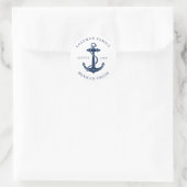 Benutzerdefinierter nautischer Bootsanker-Swagger Runder Aufkleber (Tasche)