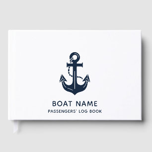 Benutzerdefinierter nautischer Bootsname Anker Gästebuch
